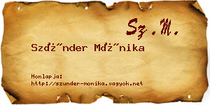 Szünder Mónika névjegykártya